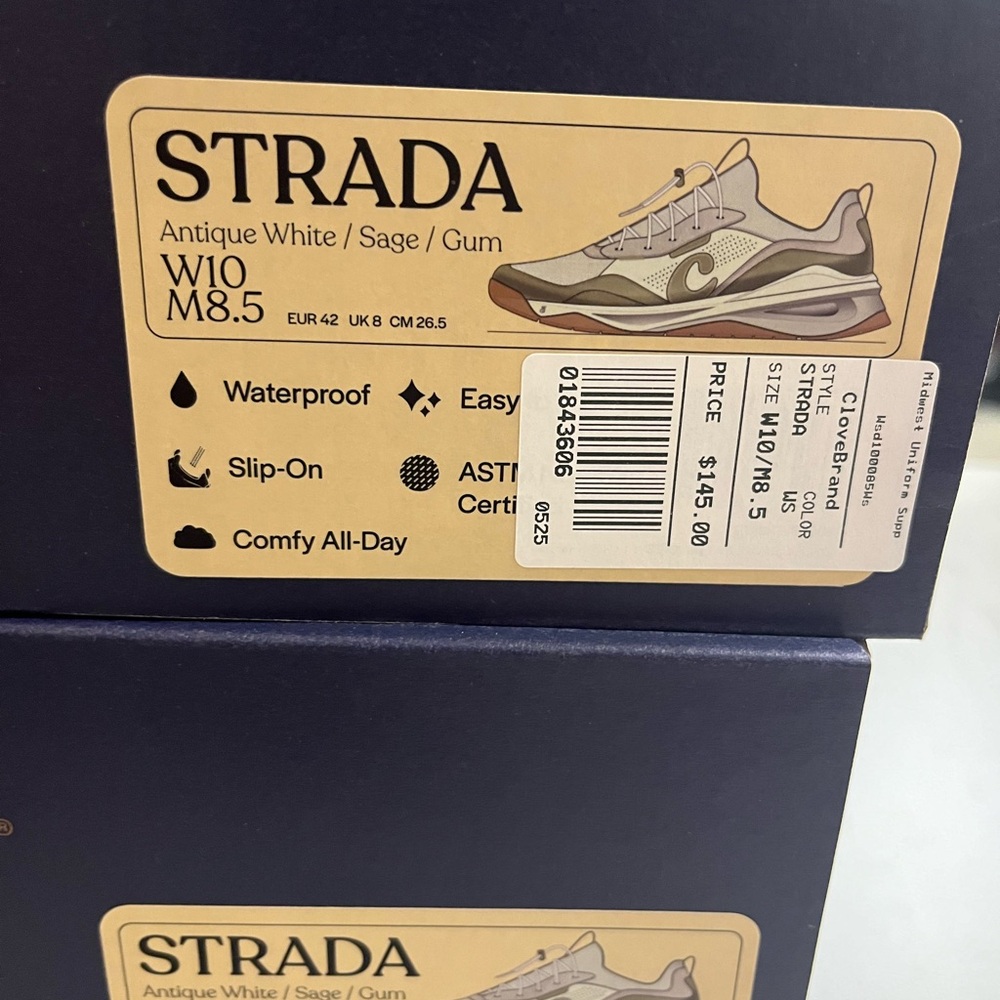 NIB Clove Strada Antique White And Sage Women's Sneakers - Picture 10 of 15